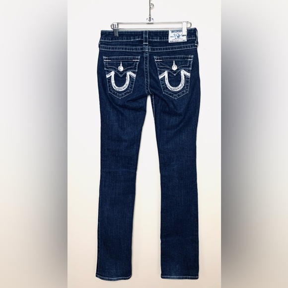 True Religion White Embroider Silver Embellishment Sequin Straight Sparkly Jeans - Picture 11 of 13